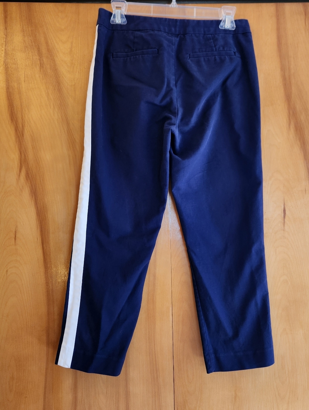 Michael Kors Women's Navy Blue Cotton Pants with White Stripe, Size 4, $120 - Picture 2 of 9